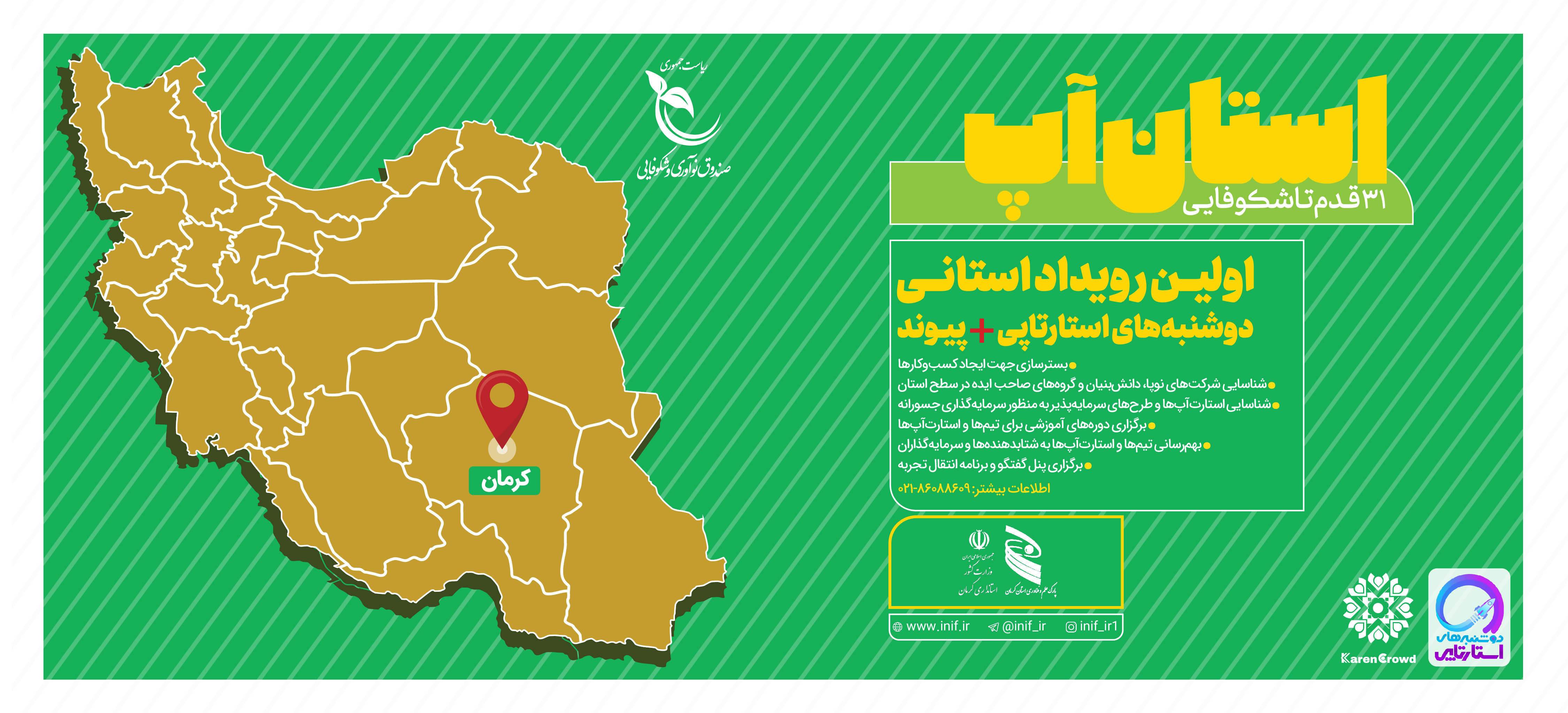 استان آپ: اولین رویداد استانی دوشنبه‌های استارتاپی و پیوند در کرمان برگزار می‌شود